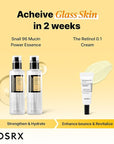 COSRX Snail 96% Mucin Power Essence 2ea & Retinol 0.1% Cream Mini Sample 1ea, Glass Skin Starter Set, Amazon Exclusive, Daily Hydrating & Firming Korean Skin Care Kit, Gift Set