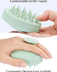 HEETA Scalp Massager Hair Growth, Soft Silicone Scalp Scrubber Shampoo Brush for Exfoliation, Dandruff Removal & Head Massage Stress Relax, Wet & Dry Use for Thick, Thin Hair Care, Wheat Straw Green