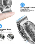 Soonsell Hair Clippers for Men T-Blade Trimmer Set,Barber Clippers,Clippers for Hair Cutting,Hair Cutting Kit,Cordless Clippers,Blade Close Cutting Beard Trimmer,LCD Display(Silver