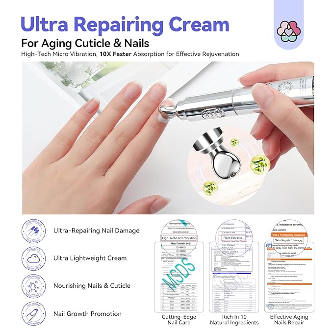 SAVILAND Ultra-Repairing Cuticle Cream: 20ml Organic Black Castor Oil Vitamin E Cuticle Softener for Deep Hydration Nail Care Aging Damaged Dry Cuticles Repair Nail Strengthener Home