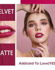 Oulac Creamy Matte Lipstick for Women, Lipstick & Blush Duo, Magenta Soft Satin Finish Lipsticks with Moisturising Formula, Rich Color Lightweight Lip Balm, Rose Oil,Vegan & Cruelty-Free| 3.6g (Y03)