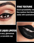 3Pcs Black Matte Liquid Lipstick,Lip Liner,Lip Gloss Trio Lip Set Waterproof Long-Lasting Moisturizing Velvety Lip Stain One Step Lips Makeup Kits Goth Makeup