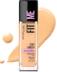 Maybelline Fit Me Dewy + Smooth Liquid Foundation Makeup, Sandy Beige, 1 Count (Packaging May Vary)