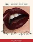 Runway Rogue 90s Vibe Lipstick, Moisturizing Matte Midnight-Merlot Dark Burgundy Lipstick, ‘1993’