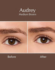 Thrive Causemetics Instant Brow Fix Semi-Permanent Eyebrow Gel, Waterproof Tinted Eye Brow Gel with Vitamin B5, Smudge-Proof, Long Lasting Definition, Vegan & Cruelty Free, Audrey (Medium Brown)