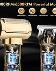 Professional Hair Clippers for Man,Electric Shavers Razor T-Blade Hair Trimmer, Men’s Grooming Kit Cordless Barber Trimmer Bald Shavers with 4 Guides & 3 Foil Head (Bronze)