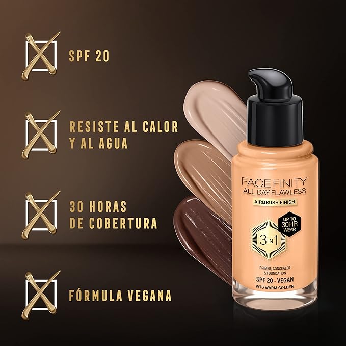 Max Factor Facefinity 3-in-1 All Day Flawless Liquid 30 ml