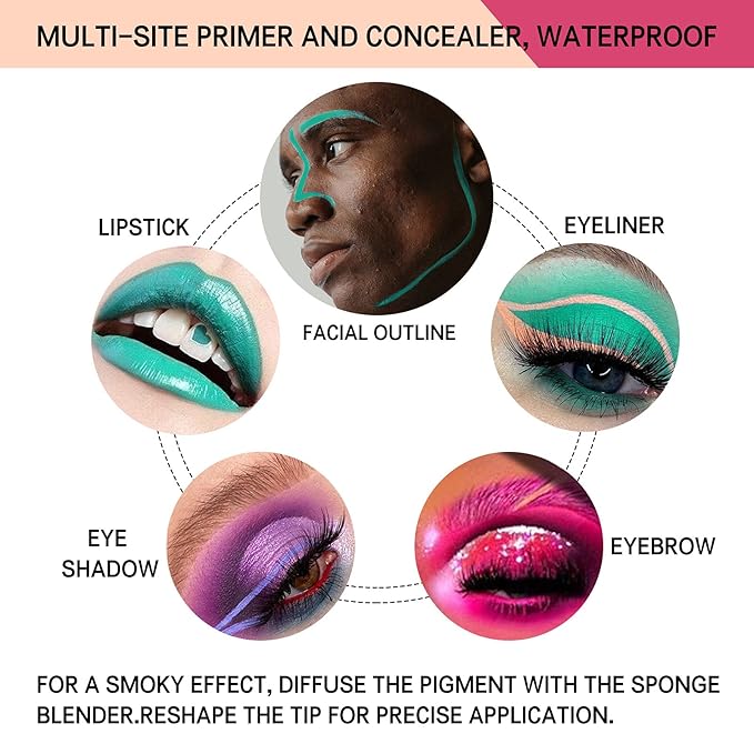 3 Pack Matte Eyeshadow Primer for Oily Lids No Crease Violet Green Pink Color Eye Makeup Eye Primer Base Waterproof & Smudge-proof & Long Lasting Cream Liquid Eye-shadow for All Shadows (Set D)