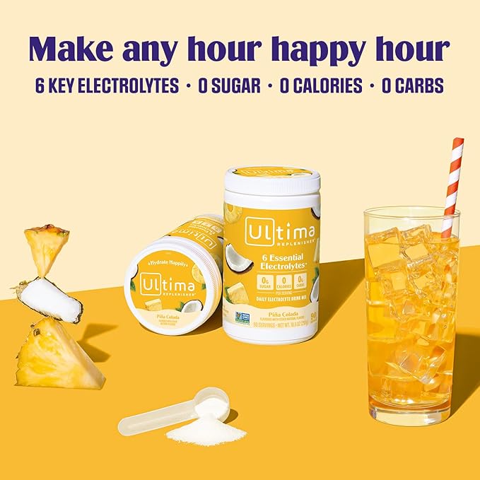 Ultima Replenisher Mocktini Electrolyte Drink Mix – Piña Colada, 90 Servings – Hydration Powder with 6 Electrolytes & Trace Minerals – Keto Friendly, Non-GMO & Sugar-Free Electrolyte Powder