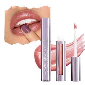 Runway Rogue LuxGloss Lip Gloss, High-Pigment Shimmery Muted-Rose Lip Gloss, ‘Strike a Pose’
