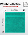 Infinitee Xclusives Luxury Wash Cloths for Showering [13x13] – 100% Cotton Washcloths [Pack of 4], Soft and Absorbent Face Towels for Bathroom Wash Clothes, Gym, and Spa (Vivid Green)