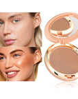 Oulac Shimmer Bronzer Powder Face Makeup with Mirror Cruelty-Free B02