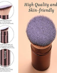 Makeup Brush Kabuki Face Brushes Retractable Travel Blush Kabuki Brush Portable Flawless for Foundation, Powder Blush, Bronzer, Buffing, Liquid, Cream, Cruelty Free with Cover(Brown)