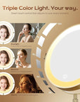 Lighted Makeup Mirror, 5000 mAh Rechargeable Double Sided Magnifying Vanity Mirror with 3 Colors, 1x/20x, 360° Rotation , Brightness Adjustable lighted mirror with magnification, Antique Bronze