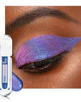 AMY'S DIARY Duochrome MultiChrome Chameleon Liquid Metallic Eyeshadow, High-Impact Multi-Dimensional Finish,Purple blue Silky Smooth and High Pigment Holographic Glitter Eyeshadow Makeup (03#)