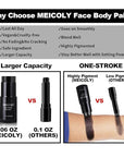MEICOLY Devil Red Face Body Paint Stick (1.06 Oz),Sweatproof Waterproof Face Piant for Clown Joker Demon Vampire Spiderman Halloween Makeup,Cream Blendable Full Body Paint,Red Eye Black Stick