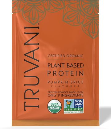 Truvani Vegan Pea Protein Powder | Pumpkin Spice | 20g Organic Plant Based Protein | 1 Serving | Keto | Gluten & Dairy Free | Low Carb | No Added Sugar