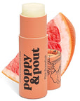Poppy & Pout Pink Grapefruit Jumbo Lip Balm | All Natural Lip Balms & Moisturizers | Hydrates with Beeswax, Vitamin E, Organic Coconut Oil | Cruelty-Free | Lip Balm in Recyclable Cardboard Tube