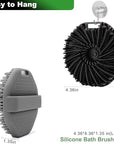 2-Pack Silicone Body Scrubber Shower Brushes,Exfoliating Body Scrubber for All Skin Type, Eco Friendly Shower Scrubber for Body, Silicone Body Brush for Showering(Black & Gray)