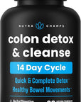Colon Cleanse & Detox for Weight Loss [14 Day Quick Cleanser] Safe & Effective Formula with Probiotic & Digestive Enzymes for Constipation Relief - Capsules Supplement to Flush Toxins & Boost Energy