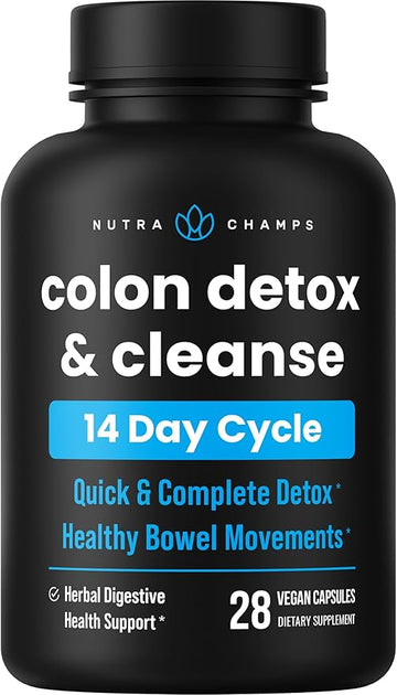 Colon Cleanse & Detox for Weight Loss [14 Day Quick Cleanser] Safe & Effective Formula with Probiotic & Digestive Enzymes for Constipation Relief - Capsules Supplement to Flush Toxins & Boost Energy