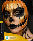 Go Ho Metallic Gold Face Body Paint Stick,Washable Face Paint Gold Eye Black,Non-toxic Cream Body Paint for Halloween Costumes Cosplay SFX Makeup