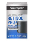 Neutrogena Retinol Pro+ Anti-Wrinkle Night Moisturizer, Rapid Wrinkle Repair, Anti-Aging Face & Neck Cream, Formulated without fragrance, parabens, dyes, & phthalates, Retinol, 1.7 oz