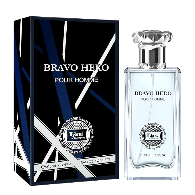 Hybrid & Company Bravo Hero Pour Homme Eau De Toilette Natural Spray Vaporisateur,3.4FL.OZ