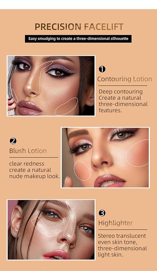 3 Colors Liquid Contour Beauty Wand, Highlighter and Blend. (1#/3#/4#)