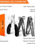 Toenail Clippers for Seniors Thick Toenails, DRMODE Heavy Duty Toe Nail Clippers for Men Thick Ingrown Nails with Wide Opening, Large 360 Degree Rotary Anti-Splash Finger Nail Clippers Adult w Catcher