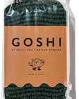 GOSHI Exfoliating Shower Sponge - Rip-Resistant, Rapid-Drying Exfoliating Bath Sponge for All Skin Types - Moss Green - Made in Japan