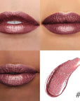 evpct Dark Wine Red Metallic Glitter Lip Liner and Lipstick Combo Lip Gloss Stain Set Makeup for Women Long Lasting Waterproof 24, Mauve Plum Frosted Metallic Shimmer Glossy iridescent Liquid Lipstick