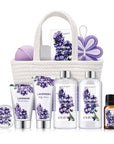 Spa Gift Baskets for Women - Body & Earth 11pcs Lavender Gift Sets with Bubble Bath, Shower Gel, Body Lotion, Birthday Gifts for Women, Spa Kit for Mom Gifts, Purple Gifts