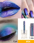 Purple Teal Duochrome MultiChrome Chameleon Liquid Metallic Eyeshadow, High-Impact Multi-Dimensional Finish, Purple Blue Silky Smooth and High Pigment Holographic Glitter Eyeshadow Makeup (#04)