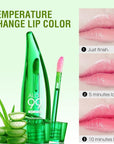 3 Pcs Aloe Vera Lip Gloss Set,Magic Temperature Color Change Lip Gloss Moisturizing Long Lasting Lip Stain Liquid Lipstick Lip Tint for Women