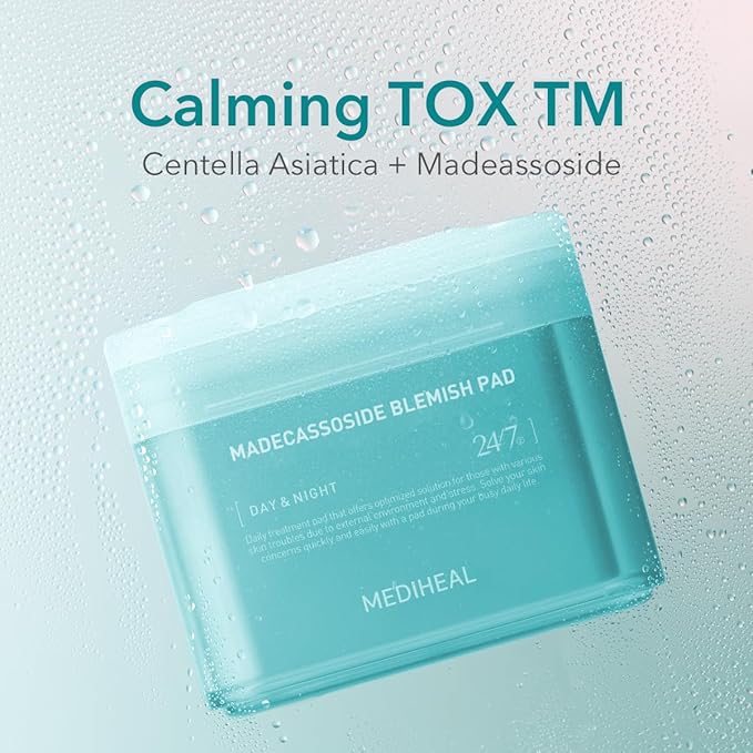 (Only Refill) Mediheal Madecassoside Blemish Pad (100) - Cotton Facial Toner Pads for Anti Blemish to Improved Uneven Skin Tone - Vegan Gauze