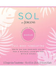 SOL by Jergens Full Body Self Tanner Towelettes, Streak-free Natural-Looking Sunless Tanning Wipes, 6 Count, Infused with Coconut Water and Vitamin E, Sun-inspired Color in 4 Hours