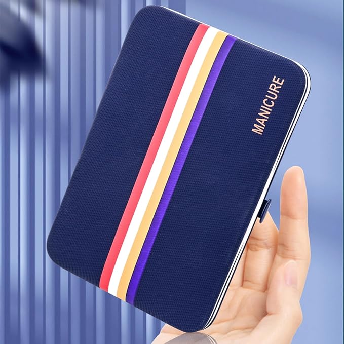 Nail Clippers Set - 19 Piece Manicure & Pedicure Kit, Stainless Steel Fingernail & Toenail Tools with Luxurious Travel Case for Men & Women