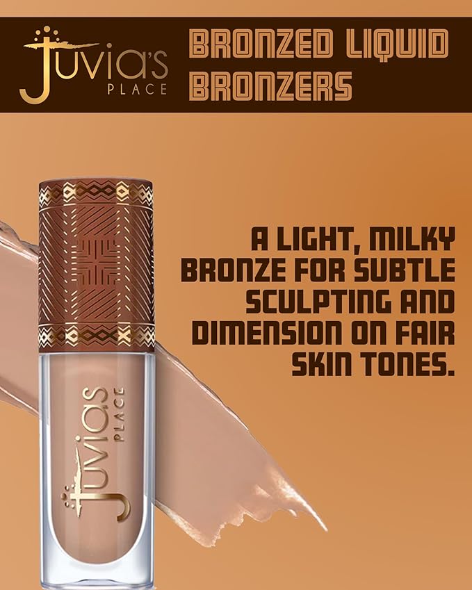 Juvia’s Place Bronzed Liquid Bronzer - Butterscotch - Liquid Bronzer for Face with Silky Blendable Texture - Buildable Coverage for Natural Contour & Dimension - Easy-to-Blend Patch-Proof Formula