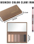6 Colors Mini Naked Eyeshadow Makeup Palette with Brush Neutral Nude Smoky Eye Shadow Taupe & Brown Matte Make Up Pallet with Mirror Highly Pigmented Long Lasting Waterproof Travel Size Gift Kit