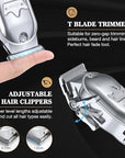 Ufree Hair Clippers for Men Professional, Barber Clippers and Trimmers Set, Cordless Hair Clippers for Hair Cutting Kit with LED Display, Electric Hair Trimmer, Gifts for Men, Silver