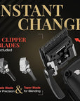 Fagaci Professional Hair Clippers for Men with Superior Precision, Brushless Motor Barber Clippers and Trimmers Set, 5X Longer Sharpness Hair Cutting Kit, Mens Haircut Cordless Clipper for Barber