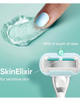 Venus Extra Smooth Sensitive Women's Razor with Reusable Razor Handle, 3 Razor Blade Refills and Shower Holder