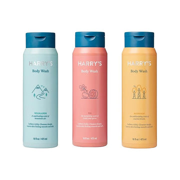 Harry's Men's Body Wash Shower Gel, Variety - Fig, Wildlands, Redwood (Pack of 3)