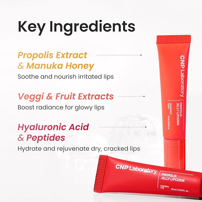 CNP Propolis Jelly Tinted Lipcerin - Caramel Pudding, Hydrating Lip Gloss with Manuka Honey & Hyaluronic Acid, Gifts for Women, Korean Skin Care, 0.3 fl.oz.