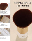 Kabuki Face Makeup Brush, Portable Travel Blush Brush Flawless for Foundation, Powder, Bronzer Buffing, Liquid, Cream, Cruelty Free
