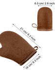 TOODOO 4 Pieces Double Sided Soft Microfiber Self Tanning Mitt Applicator Mini Finger Face Gloves for Self Tanner (Black and Brown)