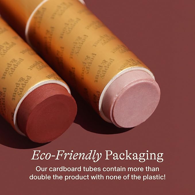 Poppy & Pout All Natural Lip Tint, Cardboard Tube, Hand-Filled, Beeswax, Vitamin E, Coconut Oil, Cruelty Free, All-Natural Shades (Beverly)