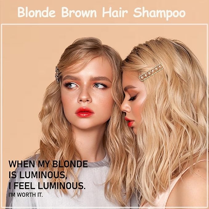 Instant Brown Hair Color Shampoo & Dye - 3 in 1 Blonde & Brown Hair Color Shampoo