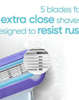 Gillette Venus Deluxe Smooth Platinum Razors for Women, 1 Venus Razor, 2 Razor Blade Refills, Metal Handle with Anti-Slip Grip